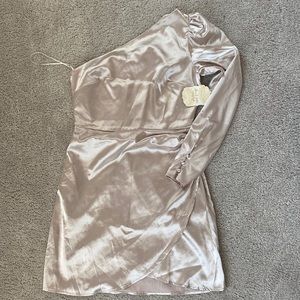 Champagne one shoulder dress